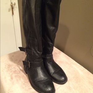 Lane Bryant black leather-like boots